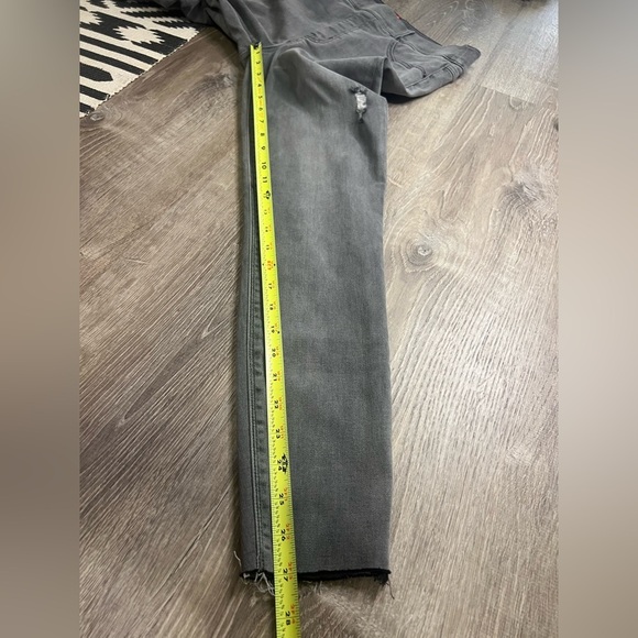 Spanx Pull On Stretch Skinny Raw Hem Jeans Vintage Gray Medium - Picture 10 of 11